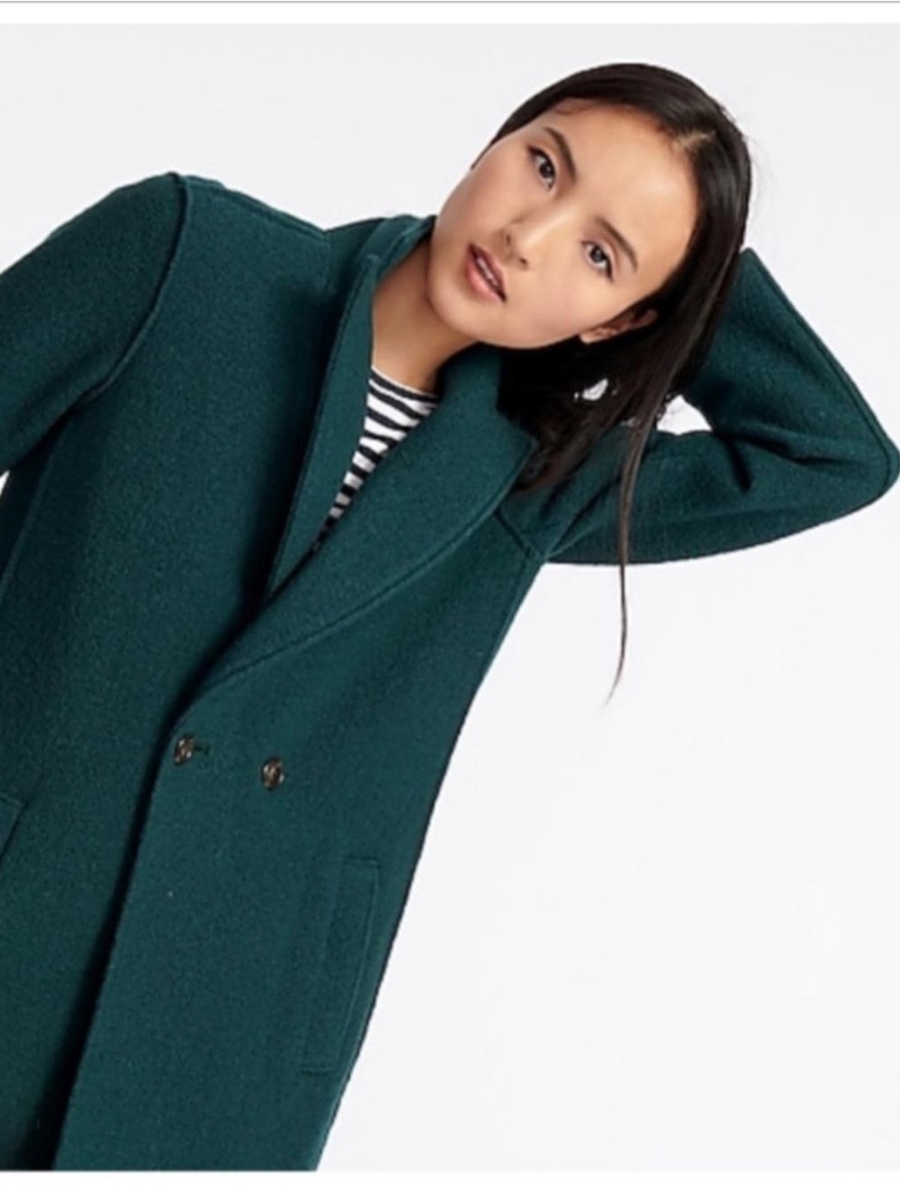 J. Crew Daphne Boiled Wool Top Coat in Dark Forest